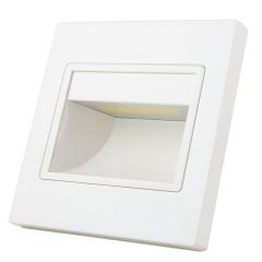 Vgradna stenska svetilka / Belo ohišje / IP30 / COB / 1 LED / Toplo bela / 1W = 5W / AC 85-265V