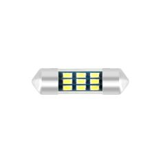 LED sijalka SJ / avto LED žarnica C5W, C21W, SV7-8, S8.5, SV8, SV8.5-8 / sofitna / cevna / Hladno bela / 9 LED / 3014 / 1,5W = 15W / 12V / 31mm / Canbus / POLARITETA NI POMEMBNA