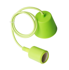 Viseči montažni okov E27 z električnimi vodniki / Zelene barve