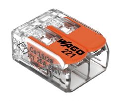 Hitra in&scaron;talacijska sponka WAGO 1x2P 0,5-4mm2 za trdo in mehko žico 450V 32A 5kos Wago