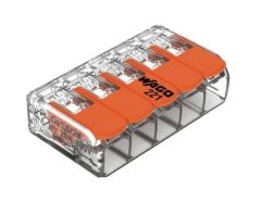 Hitra in&scaron;talacijska sponka WAGO 1x5P 0,5-4mm2 za trdo in mehko žico 450V 32A 5kos Wago
