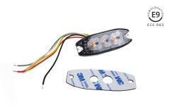Stroboskopska opozorilna luč / Oranžna / 3 LED / 3x3W / DC 12-24V / IP67 / R65 R10 homologacijski certifikat
