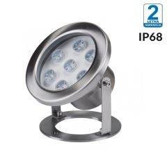 Zunanja fasadna ali talna LED svetilka (luč) / Nerjaveče jeklo / Nevtralno bela / 7W / AC12V / IP68