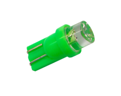 LED sijalka T10 / žarnica W2.1X9.5D, w5w, 194 / Konkavna / Zelena / 1 LED / 0,24W = 3W / 12V