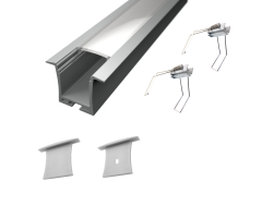 ALU vgradni ELOKSIRAN profil za LED trak / 2m / na klik / komplet / 36 x 28mm
