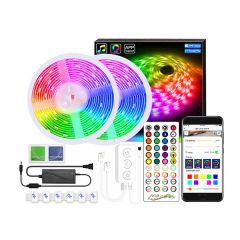 LED trak 2x 5m / Bluetooth audio komplet RGB / 60 LED/m / 72W / IP65