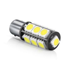 LED LED sijalka Ba9S / žarnica H6W / Hladno bela / 13 LED / 5050 / 3,12W = 17,3W / 12V