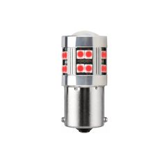 Avto LED žarnica 1156, Ba15S - enopolna P21W / RDEČA / 24LED / 8W / 12V / Canbus 
