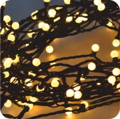 Božično novoletne LED lučke kroglice 1cm 200 LED 16m / 8 funkcij Toplo bela