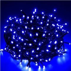Zunanja Božično-novoletna LED veriga / 25m / 500 LED / AC220V / Modra - 8 funkcij utripanja