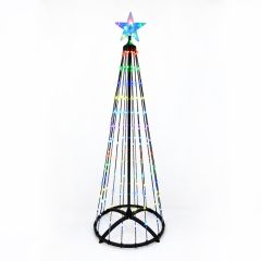 LED božična smreka RGB IC 150 cm 204 LED Bluetooth IP65