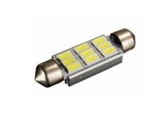LED sijalka SJ / žarnica C5W, C21W, SV7-8, S8.5, SV8, SV8.5-8 / sofitna / cevna / Rdeča / 9 LED / 5630 / 2,4W = 8W / 12V / Canbus / z uporom / 36mm