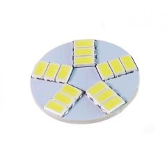 G4 LED sijalka / G4 LED žarnica / Toplo bela / 15 LED / 5630 / 3W = 30W / DC12V - pokončni priklop