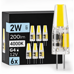Komplet 6x LED sijalka G4 2W 140 lm 4000K 12V