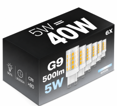 Komplet LED sijalk G9 5W 500 lm 6000K – hladno bela svetloba