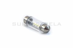LED sijalka SJ / žarnica C5W, C21W, SV7-8, S8.5, SV8, SV8.5-8 / sofitna / cevna / Rdeča / 3 LED / 3528 / 0,24W = 0,6W / 12V / 39mm