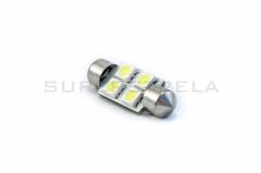 LED sijalka SJ / žarnica C5W, C21W, SV7-8, S8.5, SV8, SV8.5-8 / sofitna / cevna / Zelena / 4 LED / 5050 / 0,96W = 3,48W / 12V / 37mm