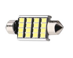 LED sijalka SJ / žarnica C5W, C21W, SV7-8, S8.5, SV8, SV8.5-8 / sofitna / cevna / Hladno bela / 16 LED / 2835 / 3W = 15W / 12V / 42mm