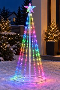 LED božična smreka RGB IC 210 cm 300 LED Bluetooth IP65