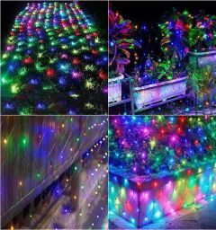 LED mreža novoletne lučke 144 LED / RGB-večbarvna/ 2x2m