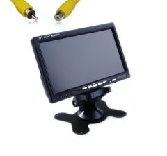 Barvni vgradni in nadgradni TFT LCD  avto zaslon 7 inčev za kamero za vzvratno vožnjo (12 in 24V)  / s stojalom (RCA)