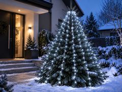 LED božične lučke za smreko 216 LED Hladno bele IP44 | SuperStrela
