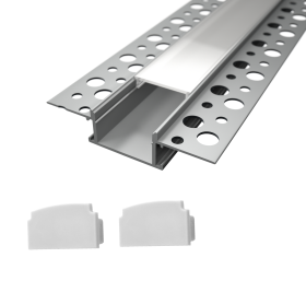 Vgradni ALU profil za LED trak / 2m / ZA MAVČNE PLOŠČE / pokrov na klik