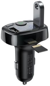 Baseus S09 T-Type Dual USB avtomobilski polnilnik, FM oddajnik in MP3 medijski predvajalnik s prostoročnim telefonom - 3,4 A