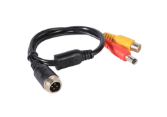 Kabel, adapter moški 4-pin - 1 video RCA, 1 napajanje DC