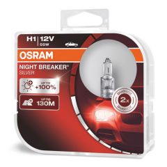Halogenska žarnica Osram H1 12V 55W P14,5s NIGHT BREAKER SILVER +100% / 2 kosa