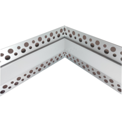 Vbočen konektor za vgradni alu profil za mavčne plošče / z mlečnim pokrovom