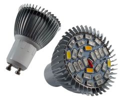 Gu10 grow LED sijalka / LED žarnica za spodbujanje rasti / Poln spekter 380-840nm / 28 LED / 5730 / 10W / AC220V