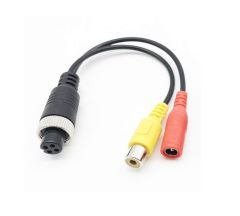 Kabel, adapter ženski 4-pin - 1 video RCA, 1 napajanje DC