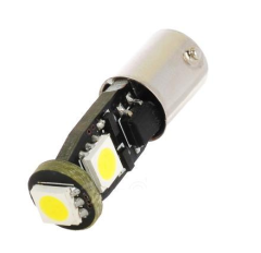 LED sijalka Ba9S / žarnica H6W / Hladno bela / 3 LED / 5050 / 1,1W = 4W / AC/DC24V / Polariteta ni pomembna