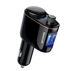 BAUSES Bluetooth FM Transmitter MP3 avtomobilski adapter 2x USB 3.4A, črna