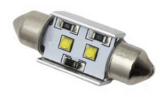 LED sijalka SJ / žarnica C5W, C21W, SV7-8, S8.5, SV8, SV8.5-8 / sofitna / cevna / Hladno bela / 2 LED / High Power / 3W = 20W / 12V / Canbus / z uporom / 42mm