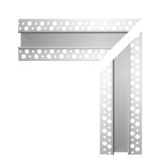 Kotni konektor za vgradni alu profil za mavčne plošče / z mlečnim pokrovom