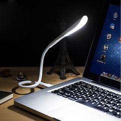 Gibljiva nočna LED lučka za prenosnike - osvetlitev tipkovnice, USB priklop, bele barve