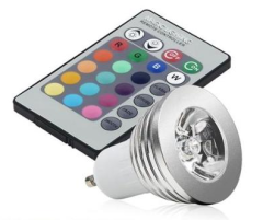 Gu10 LED sijalka / Gu10 LED žarnica / RGB - večbarvna / 1 LED / High Power / 3W = 36W / AC195~265V / z upravljalnikom