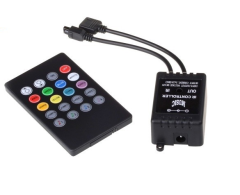 Audio (glasbeni) mini RGB LED IR daljinski krmilnik / kontroler / upravljalnik / DC12-24V / vgrajen mikrofon