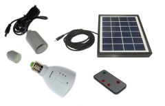Prenosni kamp solarni LED panel / LED sijalka ali ročna LED svetilka (zatemnilna) 3W z daljincem / hladno bela