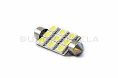 LED sijalka SJ / žarnica C5W, C21W, SV7-8, S8.5, SV8, SV8.5-8 / sofitna / cevna / Hladno bela / 9 LED / 5050 / 2,16W = 12W / 12V / 41mm