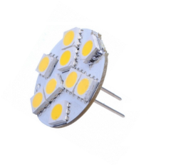 G4 LED sijalka / G4 LED žarnica / hladno bela / 9 LED / 5050 / 2,2W = 12W / DC12V - pokončni priklop