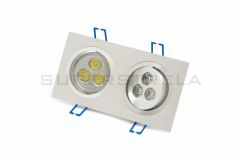 Gibljiva vgradna stropna LED svetilka / Hladno bela / 2 x 3 LED / High Power - CREE / 6W = 72W / 230V