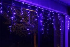 LED svetlobna BOŽIČNO novoletna zavesa 300LED lučk / 12m / MODRA + 5% BELE / 230V