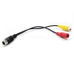 Kabel, adapter moški 4-pin /  ženski priklop 1 video RCA, 1 napajanje DC