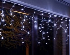LED svetlobna BOŽIČNO novoletna zavesa 300 LED lučk / 12m / HLADNO BELA / 230V