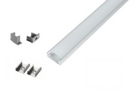 ALU nadgradni profil za LED traku / 2m / na klik / komplet / 15 x 6mm