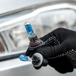 Modra in bela klasična halogen žarnica na nitko – za avto, motor, traktor in tovornjak