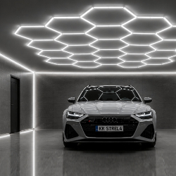 Stropna LED luč za delavnico, garažo, avto salon in HEXAGON LED osvetlitev